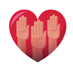 Obraz premium Hands sharing the love illustration - Vector 