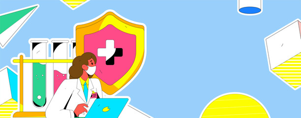 Medical Characters Anti-epidemic Flat Vector Concept Operation Hand Drawn Illustration
