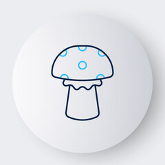 Line Mushroom icon isolated on white background. Colorful outline concept. Vector