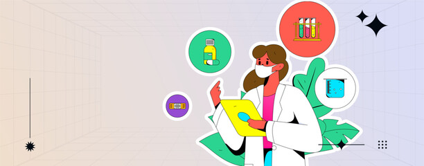 Medical Characters Anti-epidemic Flat Vector Concept Operation Hand Drawn Illustration
