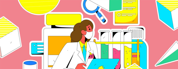 Medical Characters Anti-epidemic Flat Vector Concept Operation Hand Drawn Illustration
