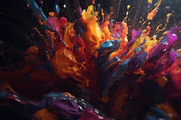 A colorful abstract design with bold brushstrokes and textures, Generative AI