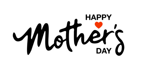 ハッピーマザーズデイ、母の日の手書き英語文字のデザイン背景イラスト素材