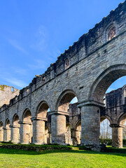 Fototapeta premium Buildwas Abbey Ruins. Selective focus 