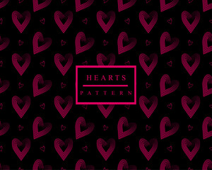 heart pink and black seamless pattern design wallpaper, special for love one seamless pattern background	
