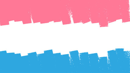 ローラーペンキで塗ったっぽいヘッダーフッター素材　16：9　ベクターデータ　ピンク色と水色