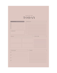 today printable template Vector. Simple Easily plan out of your day. Simple Clear Vector illustration design.