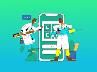 Medical Characters Anti-epidemic Flat Vector Concept Operation Hand Drawn Illustration
