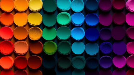 Colorful background from circles of different sizes and colors of the rainbow