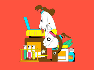 Medical Characters Anti-epidemic Flat Vector Concept Operation Hand Drawn Illustration
