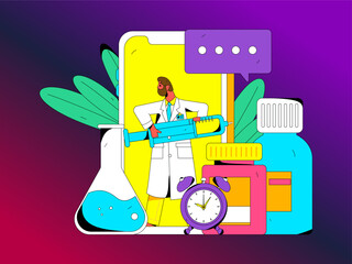 Medical Characters Anti-epidemic Flat Vector Concept Operation Hand Drawn Illustration
