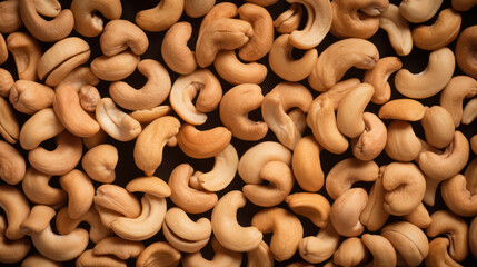 Nutty Perfection: A Close-up of Fresh Cashew Nuts on Seamless Background