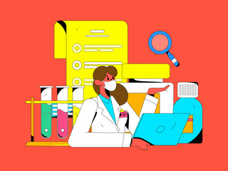 Medical Characters Anti-epidemic Flat Vector Concept Operation Hand Drawn Illustration
