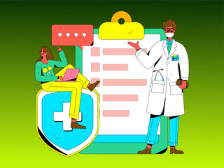 Medical Characters Anti-epidemic Flat Vector Concept Operation Hand Drawn Illustration

