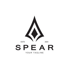 Fototapeta premium Spear logo icon vector illustration design.Head spear logo vintage illustration design vector