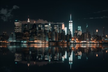 Fototapeta na wymiar Skyline of Manhatten New York. Generative AI
