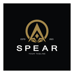 Spear logo icon vector illustration design.Head spear logo vintage illustration design vector