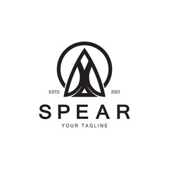 Spear logo icon vector illustration design.Head spear logo vintage illustration design vector