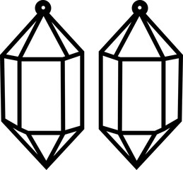 Fototapeta na wymiar quartz crystal earrings svg vector cutfile for cricut 