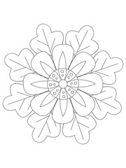 
   Flowers  Leaves Coloring page Adult.Contour drawing of a mandala on a white background.  Vector illustration Floral Mandala Coloring Pages, Flower Mandala Coloring Page, Coloring Page For Adul