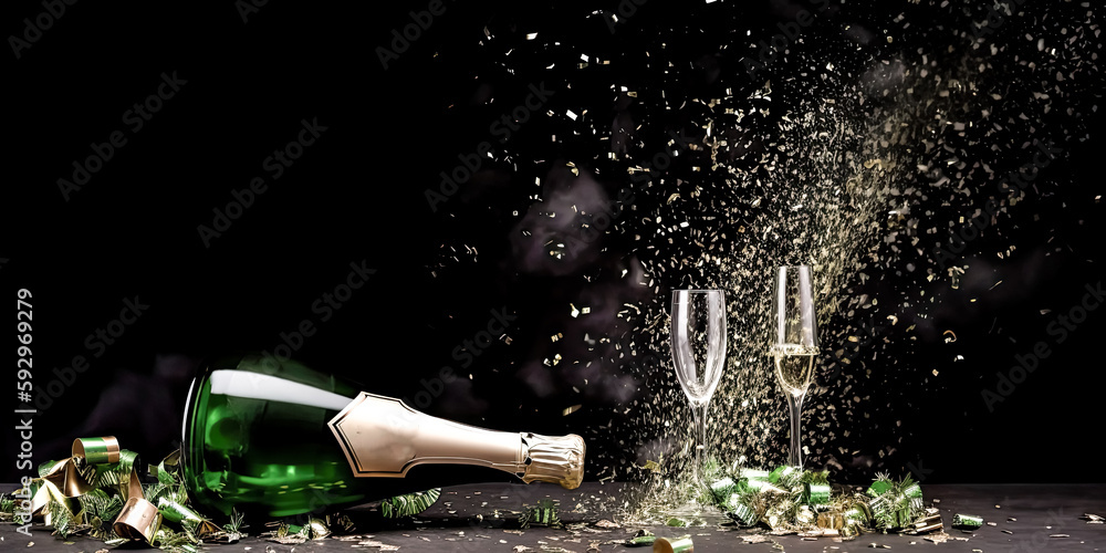 Poster a festive abstract trend background bottle was celebrated with generative ai - generative ai