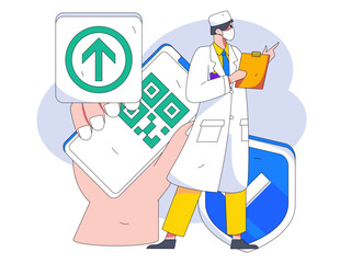 Medical Characters Anti-epidemic Flat Vector Concept Operation Hand Drawn Illustration 