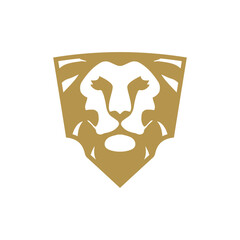 Simple geometric Lion head wear logo design aa4