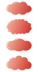 Foto op Canvas Set of red clouds. Vector illustration © Anna Lysohor