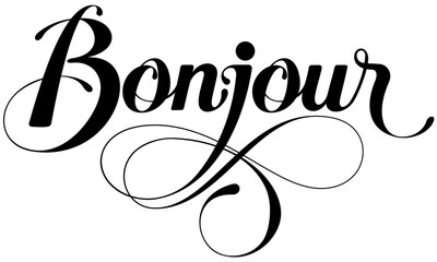 Bonjour - custom calligraphy text © Peterfactors