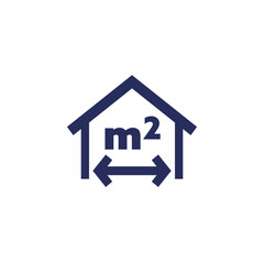 building, house size icon on white