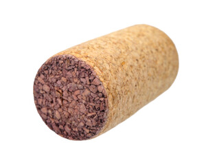 Wine natural wooden cork studio photo isolated on the white background