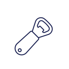 Bottle opener line icon on white