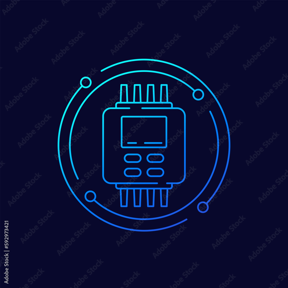 Sticker PLC icon, Programmable logic controller linear design