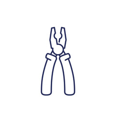 Pliers line icon on white