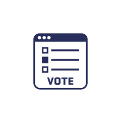 Vote or online voting icon on white
