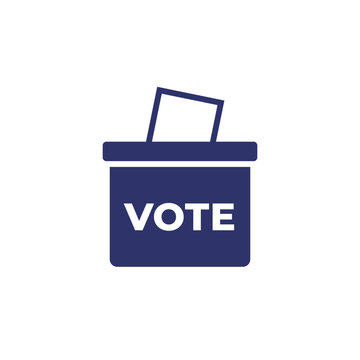 voting ballot box icon on white