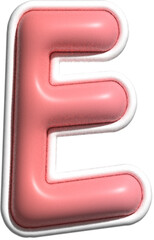 cute 3d gradient alphabet letter hand draw decoration