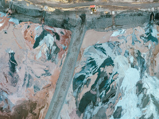 Industrial Landscape. Aerial view. Dry surface. Desertic landscape. Human impact on the...