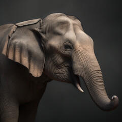 African Elephant in Side view, ai generated