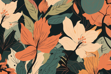 seamless pattern with leaves