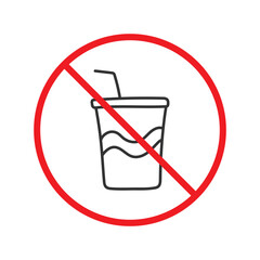 Prohibited coffee vector icon. No coffee icon. Forbidden espresso icon. No cappuccino vector sign. Warning, caution, attention, restriction, danger flat sign design symbol