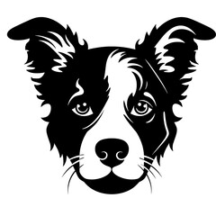 Hand Drawn Dog Faces logo Set cute faces of dogs pets of different breeds and fur styles isolated on transparent background.