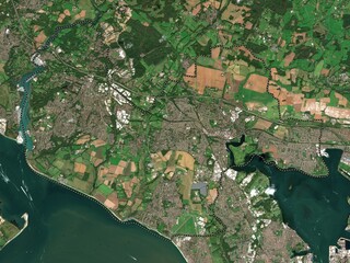 Fareham, England - Great Britain. Low-res satellite. No legend