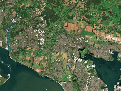 Fareham, England - Great Britain. Low-res satellite. No legend