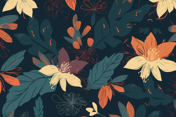 seamless pattern with leaves