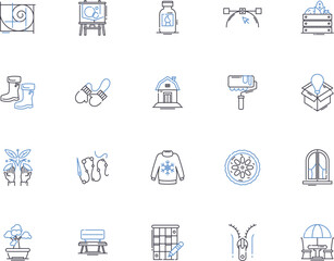 Diy business outline icons collection. Diy, business, entrepreneurship, start-up, planning, venture, marketing vector and illustration concept set. creativity, financing, outsourcing linear signs