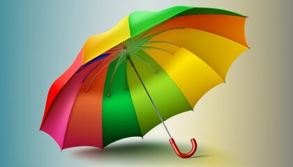 Generative ai of isolated colorful rainbow umbrella