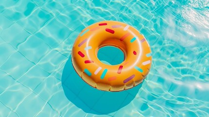 Generative ai of inflatable donut in pool