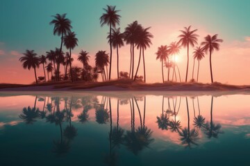 Fototapeta na wymiar Sunset Serenity: A Dreamy Vacation on the Beautiful Beach - Generative AI 14