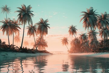 Obraz na płótnie Canvas Sunset Serenity: A Dreamy Vacation on the Beautiful Beach - Generative AI 11